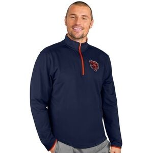 Antigua Chicago Bears Men's Navy Long Sleeve Quarter Zip Pullover, Size Medium